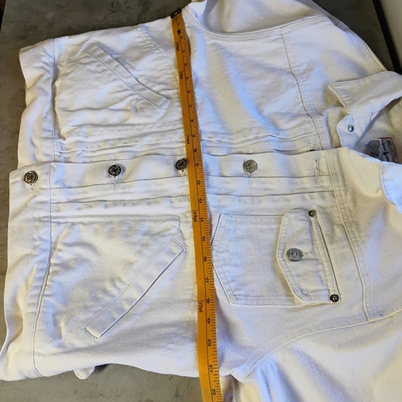 Vintage‎ Polo Ralph Lauren Denim Trucker Jacket White Medium Oversized Boxy - Picture 11 of 12